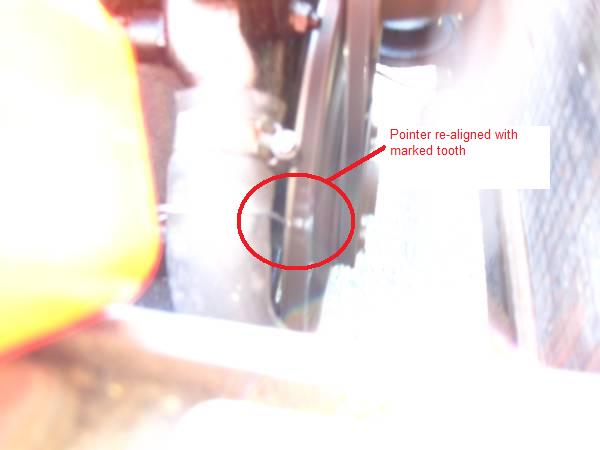 Poinre aligned with tooth using strobe light